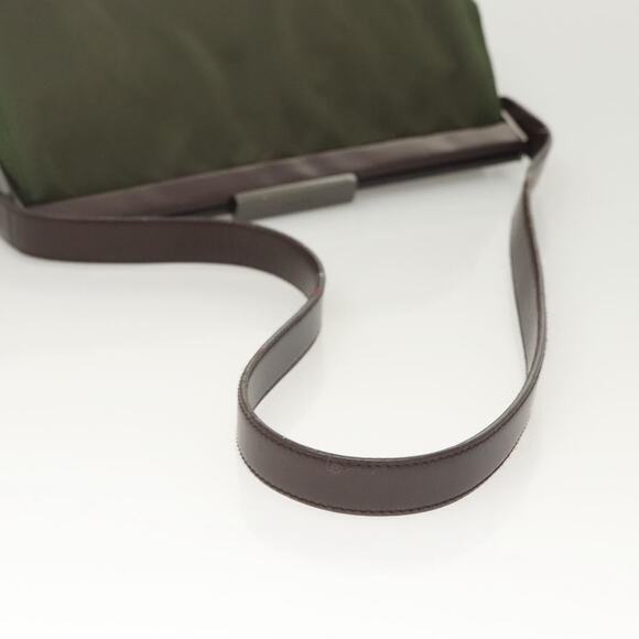 PRADA Shoulder Bag Nylon Khaki Silver - Picture 7 of 12